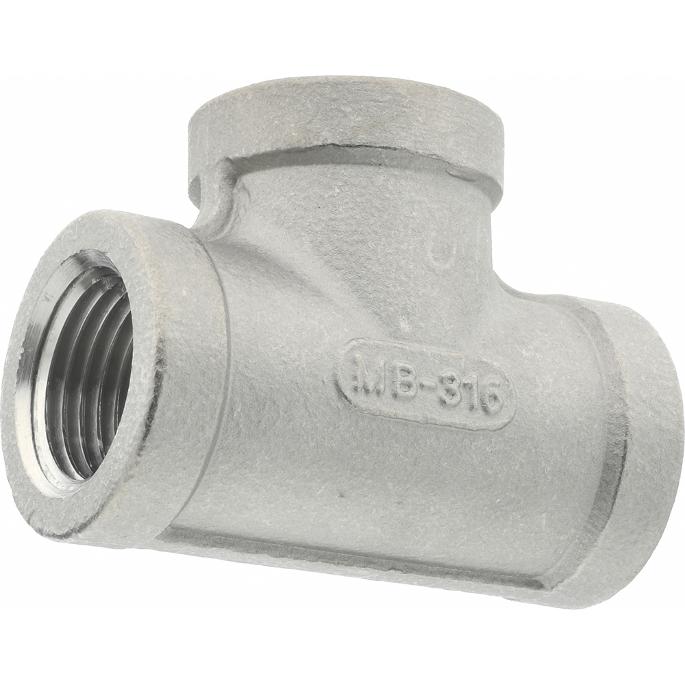 Merit Brass Pipe Tee: 1/4", 304 Stainless Steel - K406-04