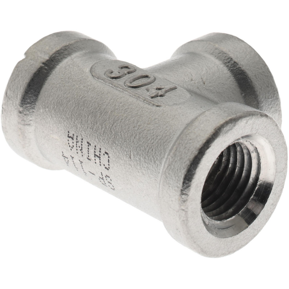 Merit Brass Pipe Tee: 1/4", 304 Stainless Steel - K406-04