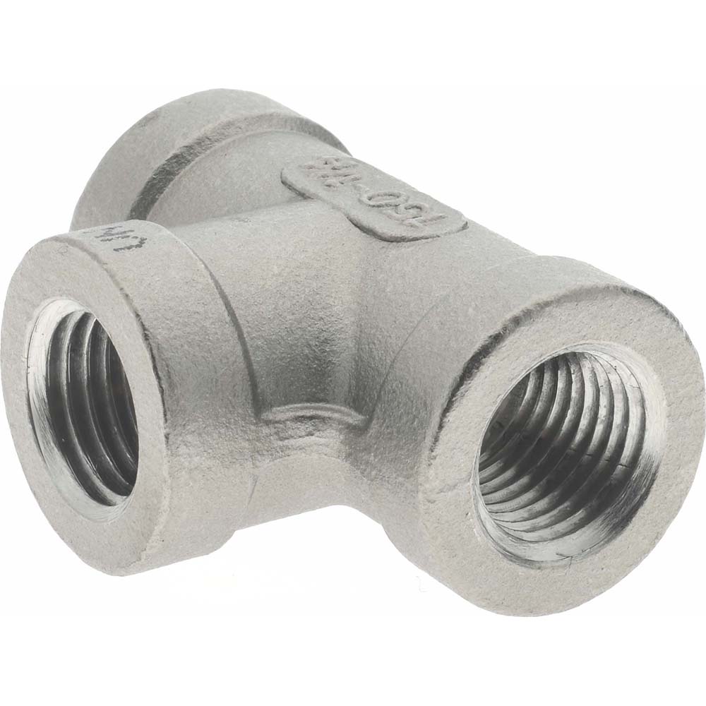 Merit Brass Pipe Tee: 1/4", 304 Stainless Steel - K406-04