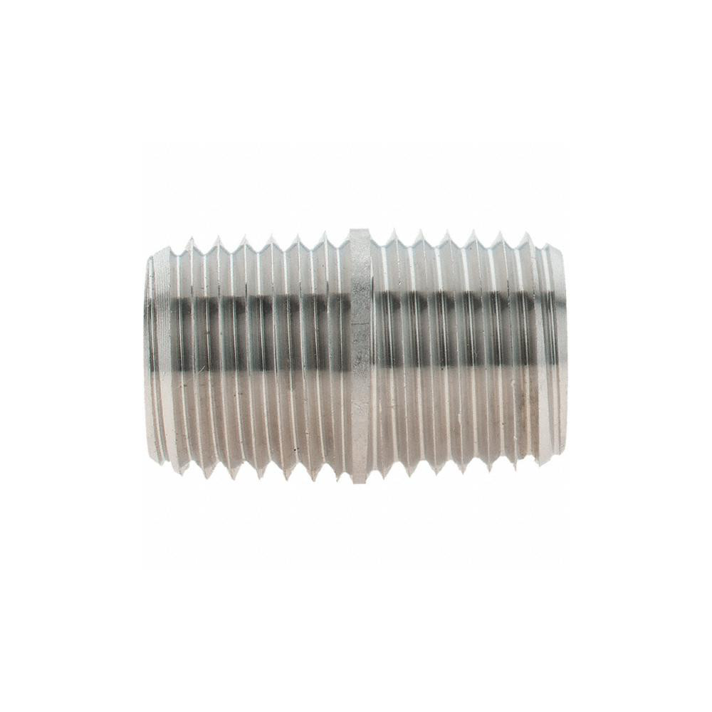 Value Collection Stainless Steel Pipe Nipple: 1/4" Pipe, Grade 304 & 304L - 4BN1/4*7/8