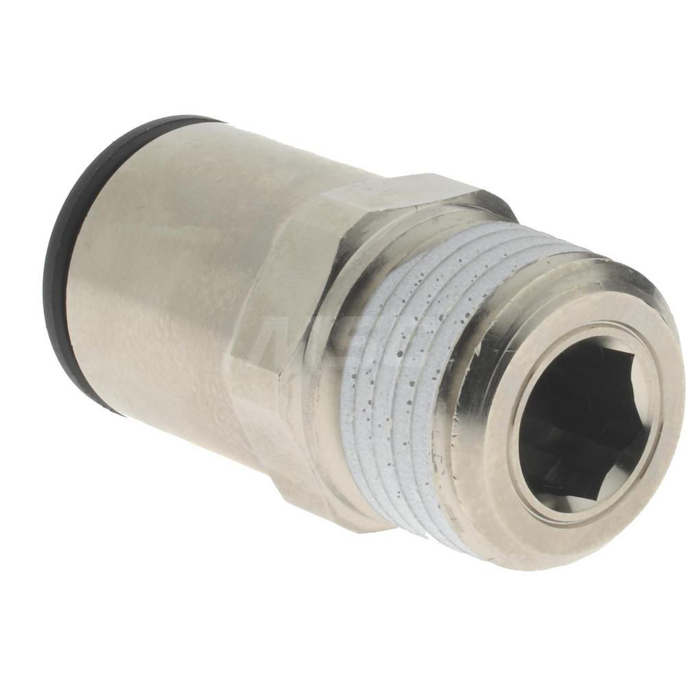 Legris Push-to-Connect Tube x MNPT Fitting: Connector, NPT, 1/2" OD - 3175 62 22