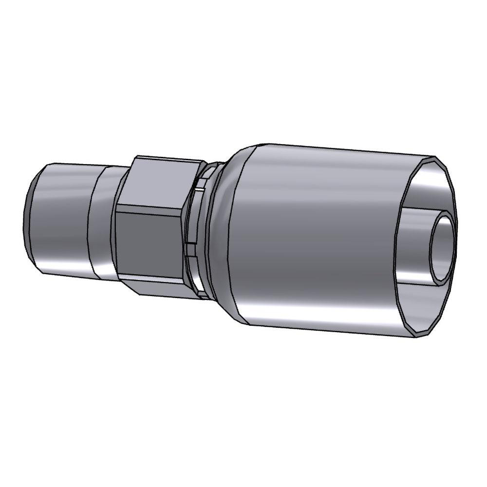 Parker Hydraulic Hose Male Rigid Fitting: 0.625" ID, 10 mm, 1/2-14, 10,000 psi - 10143-8-10