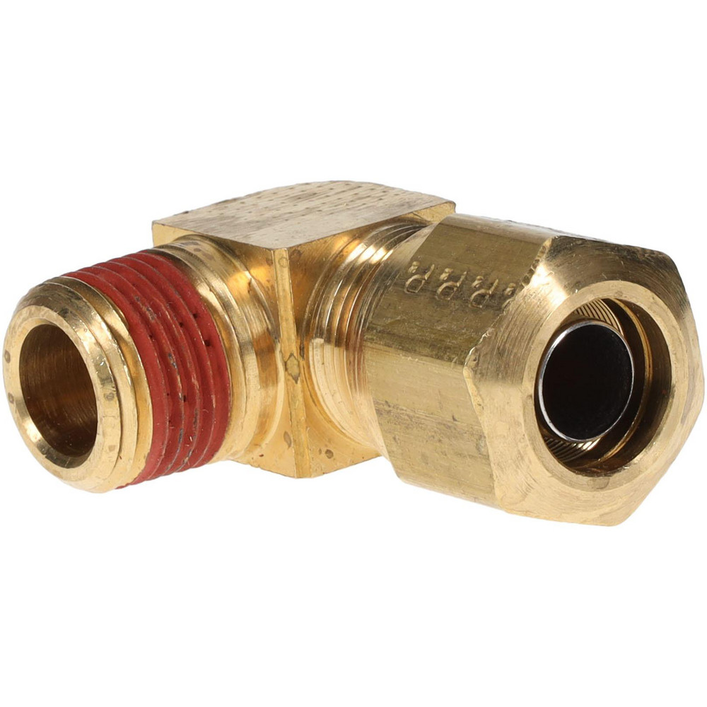 Parker Compression Tube Male Elbow: 1/4, 1/2" Tube OD, Compression x MNPTF - VS269NTA-8-4