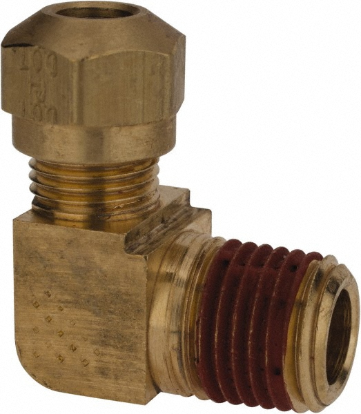 Parker Compression Tube Male Elbow: 1/4, 1/2" Tube OD, Compression x MNPTF - VS269NTA-8-4