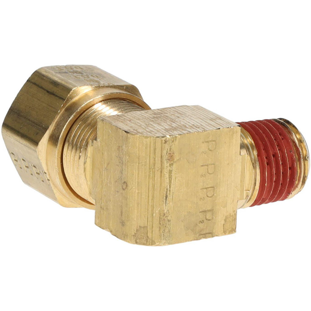 Parker Compression Tube Male Elbow: 1/4, 1/2" Tube OD, Compression x MNPTF - VS269NTA-8-4