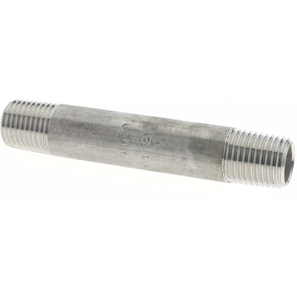 Value Collection Stainless Steel Pipe Nipple: 1/4" Pipe, Grade 316 & 316L - 6BN1/4*3