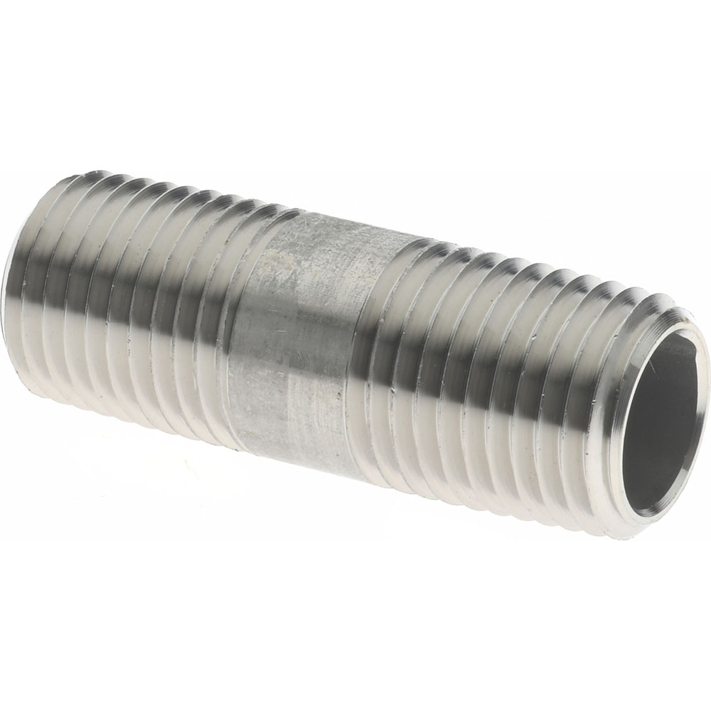 Merit Brass Stainless Steel Pipe Nipple: 1/4" Pipe, Grade 316 & 316L - 6004-150