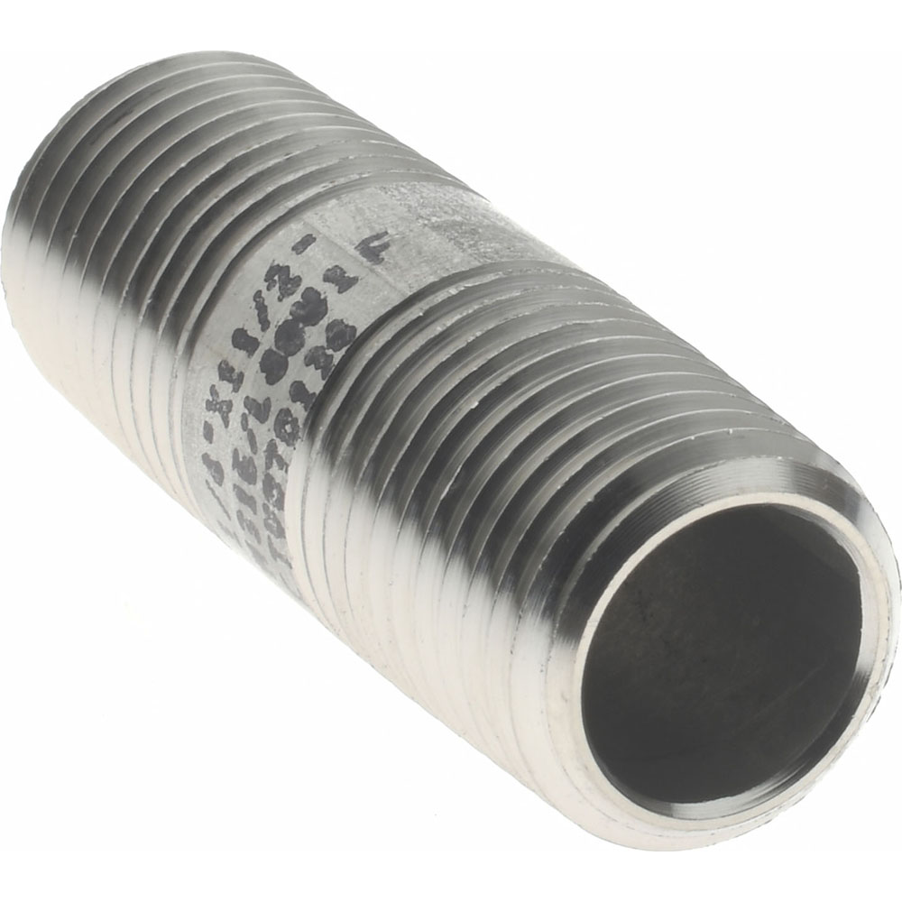 Merit Brass Stainless Steel Pipe Nipple: 1/4" Pipe, Grade 316 & 316L - 6004-150