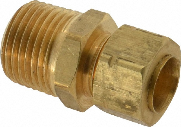 Parker Compression Tube Male Connector: 1/2-14, 1/2" Tube OD, Compression x MNPTF - 68CA-8-8