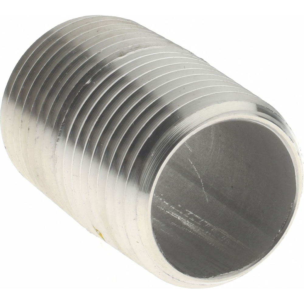 Merit Brass Stainless Steel Pipe Nipple: 3/8" Pipe, Grade 316 & 316L - 6006-001