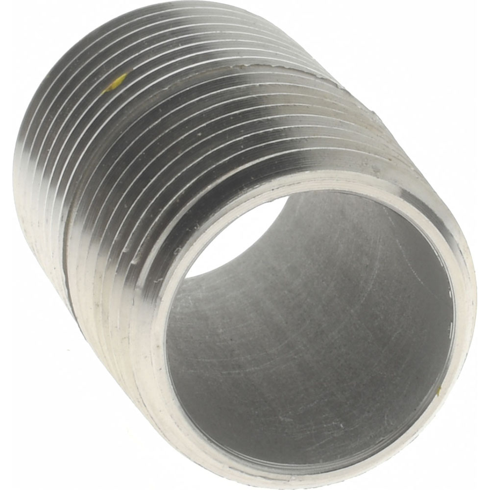 Merit Brass Stainless Steel Pipe Nipple: 3/8" Pipe, Grade 316 & 316L - 6006-001