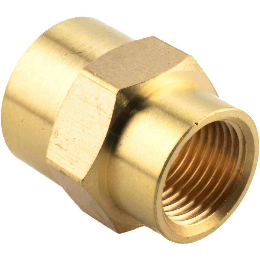 Parker Industrial Pipe Coupling: 1/2 x 3/8" Female Thread, FNPTF - 208P-8-6