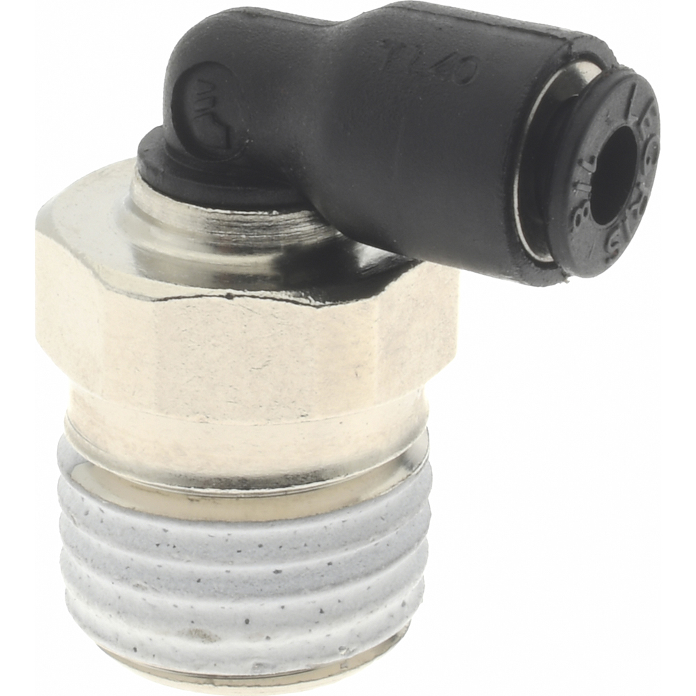 SMC PNEUMATICS Push-to-Connect Push-to-Connect Fitting: Elbow, NPT, 1/8" OD - KQ2L01-35AS