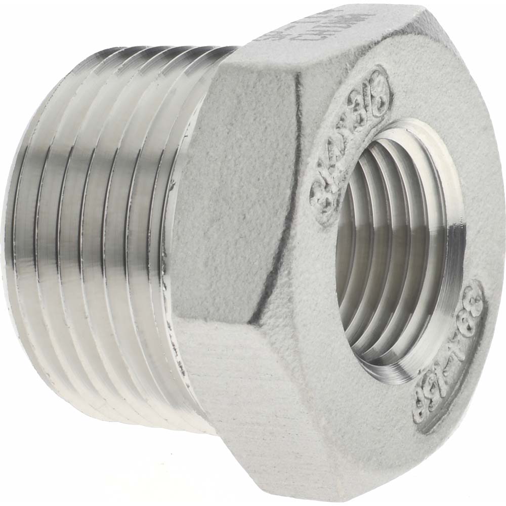 Value Collection Pipe Hex Bushing: 1/2 x 3/8", 304 Stainless Steel - 4HB1/2*1/8