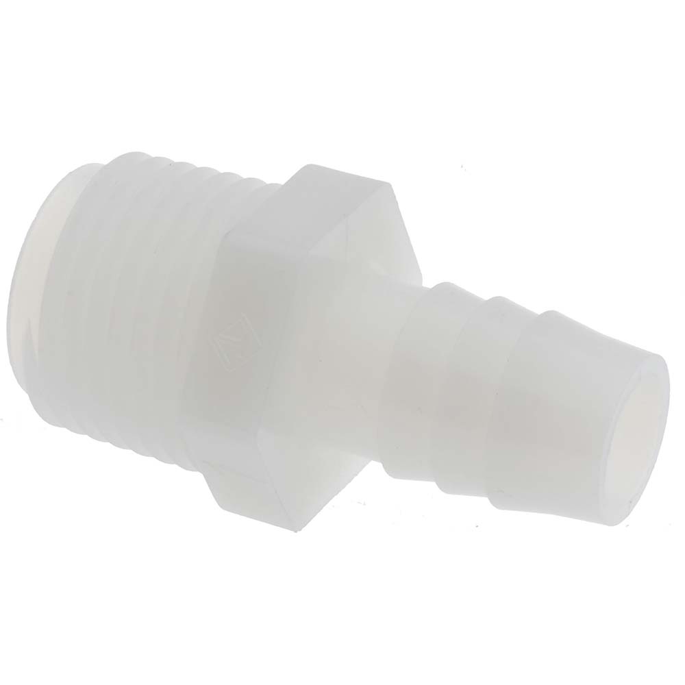 NewAge Industries Barbed Tube Connector: 1/4" Barbs, 1/4" NPT - 5000205