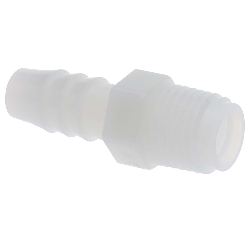 NewAge Industries Barbed Tube Connector: 1/4" Barbs, 1/4" NPT - 5000205