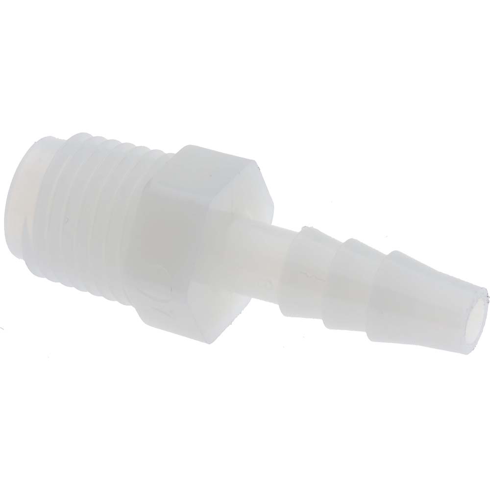 NewAge Industries Barbed Tube Connector: 1/4" Barbs, 1/4" NPT - 5000205