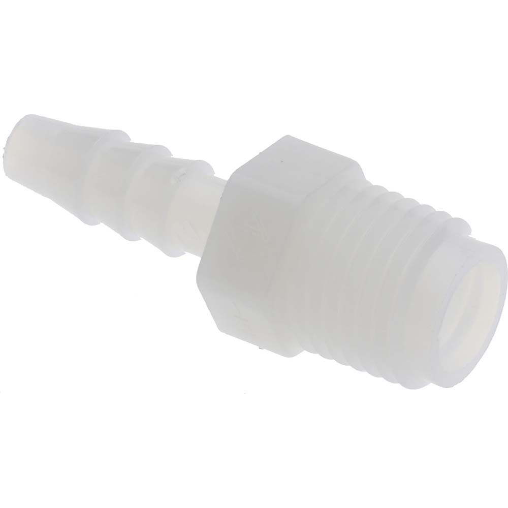 NewAge Industries Barbed Tube Connector: 1/4" Barbs, 1/4" NPT - 5000205