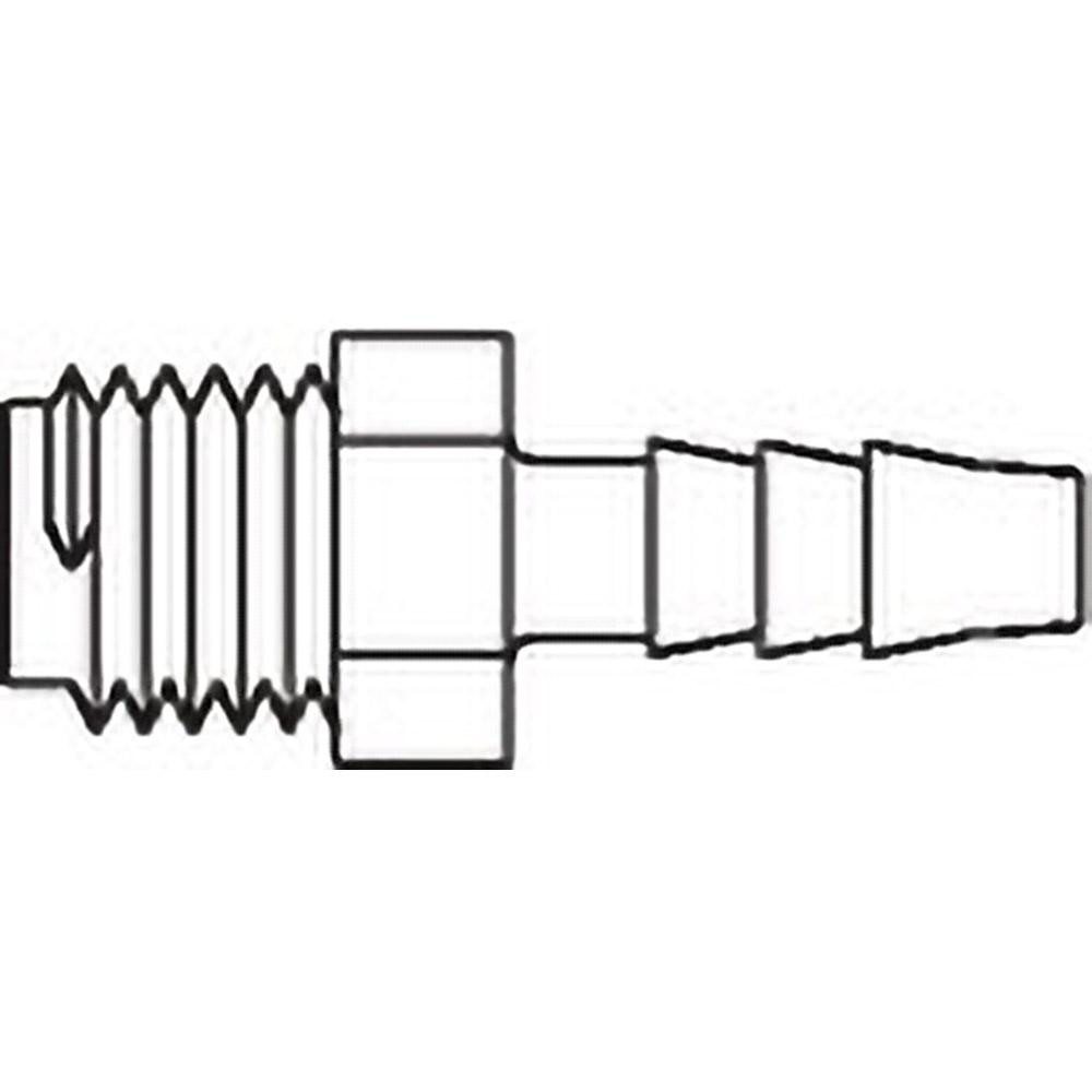 NewAge Industries Barbed Tube Connector: 1/4" Barbs, 1/4" NPT - 5000205