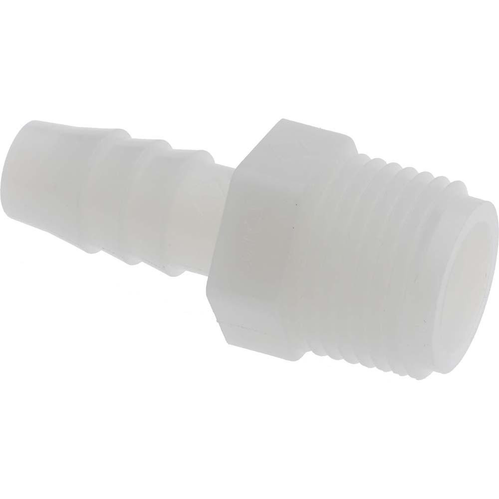 NewAge Industries Barbed Tube Connector: 1/4" Barbs, 1/4" NPT - 5000205