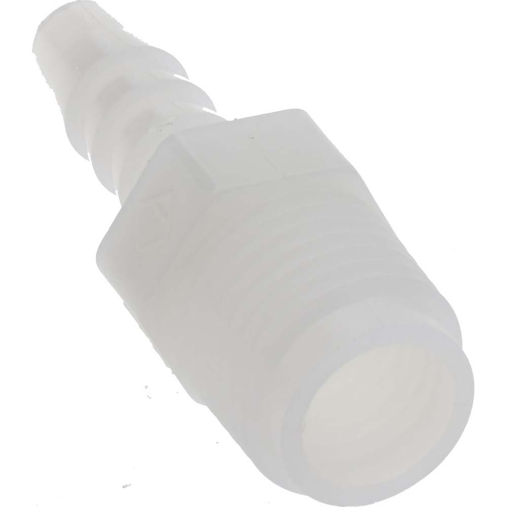 NewAge Industries Barbed Tube Connector: 1/4" Barbs, 1/4" NPT - 5000205