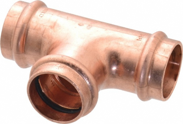 Mueller Industries Wrot Copper Pipe Tee: 1-1/2" Fitting, C x C x C, Solder Joint - W 04084