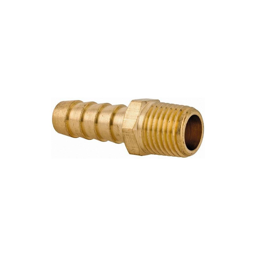 CerroBrass Barbed Hose Fitting: 1/4" x 3/8" ID Hose, Male Connector - 32012