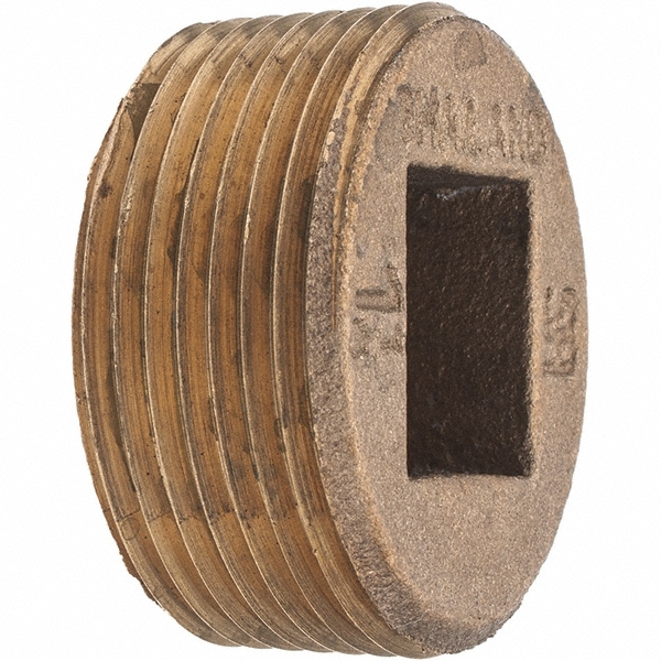Merit Brass Brass Pipe Countersunk Plug: 3/8" Fitting, Threaded, MNPT x FNPT, Class 125, Lead Free - NLBS118HC-06