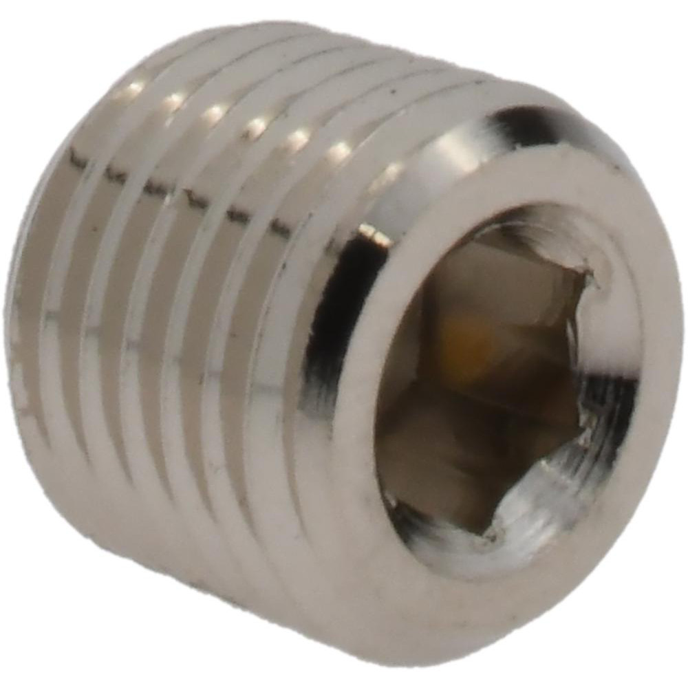 Merit Brass Brass Pipe Countersunk Plug: 3/8" Fitting, Threaded, MNPT x FNPT, Class 125, Lead Free - NLBS118HC-06