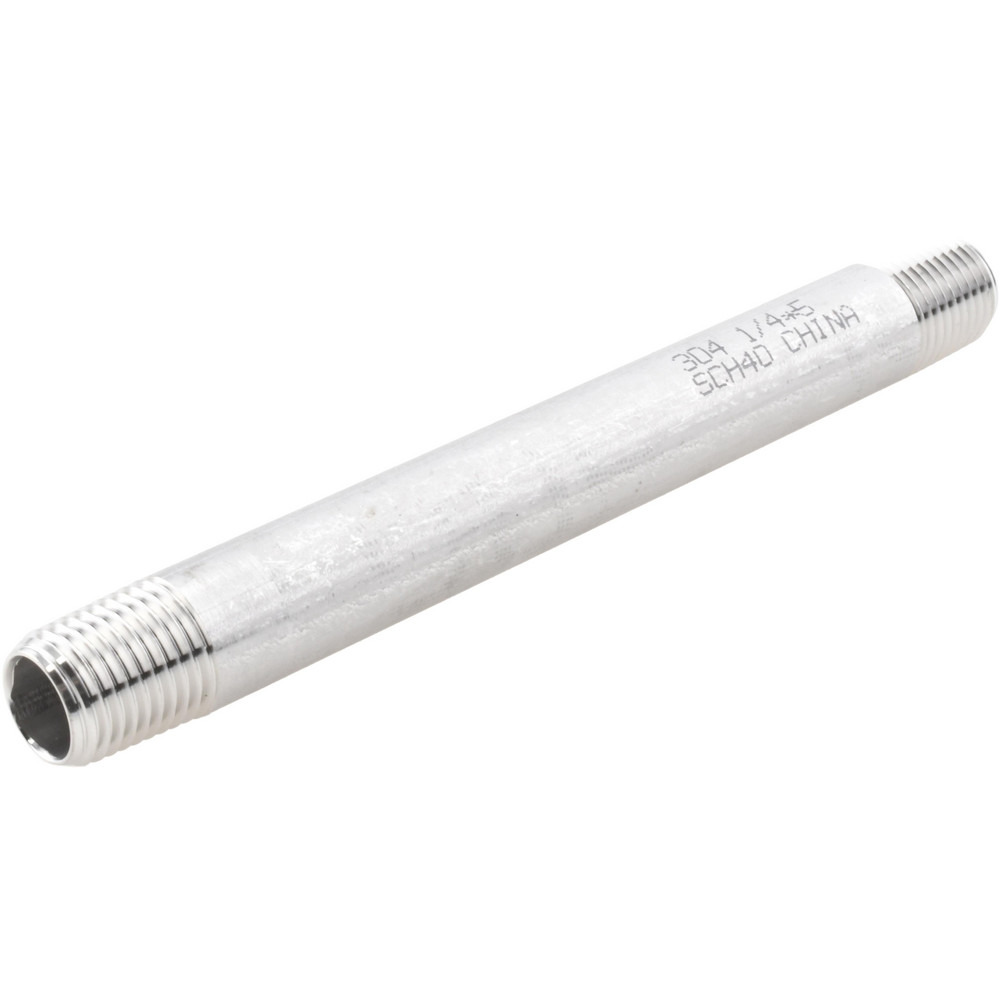 Value Collection Stainless Steel Pipe Nipple: 1/4" Pipe, Grade 304 & 304L - 4BN1/4*6