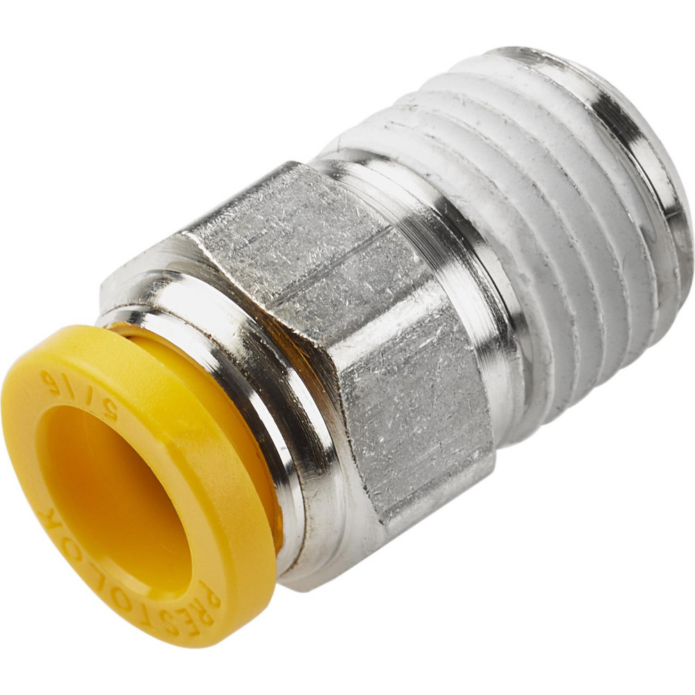 Parker Push-to-Connect Push-to-Connect x Male BSPT Fitting: 90 deg Swivel Elbow, 1/4 Thread, BSPT, 8 mm OD - W169PLP-8M-4R