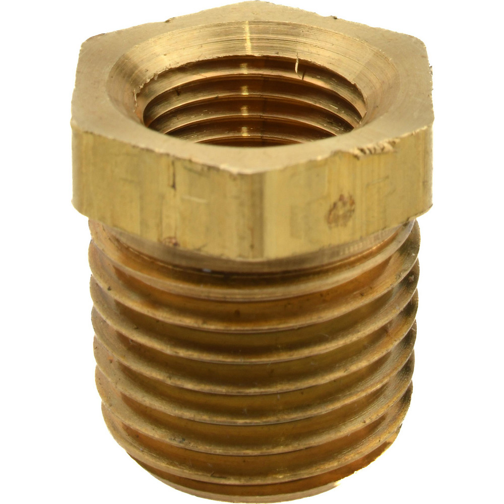 Merit Brass Brass Pipe Square Head Plug: 1/8" Fitting, Threaded, MNPT x FNPT, Class 125, Lead Free - NLBS117A-02