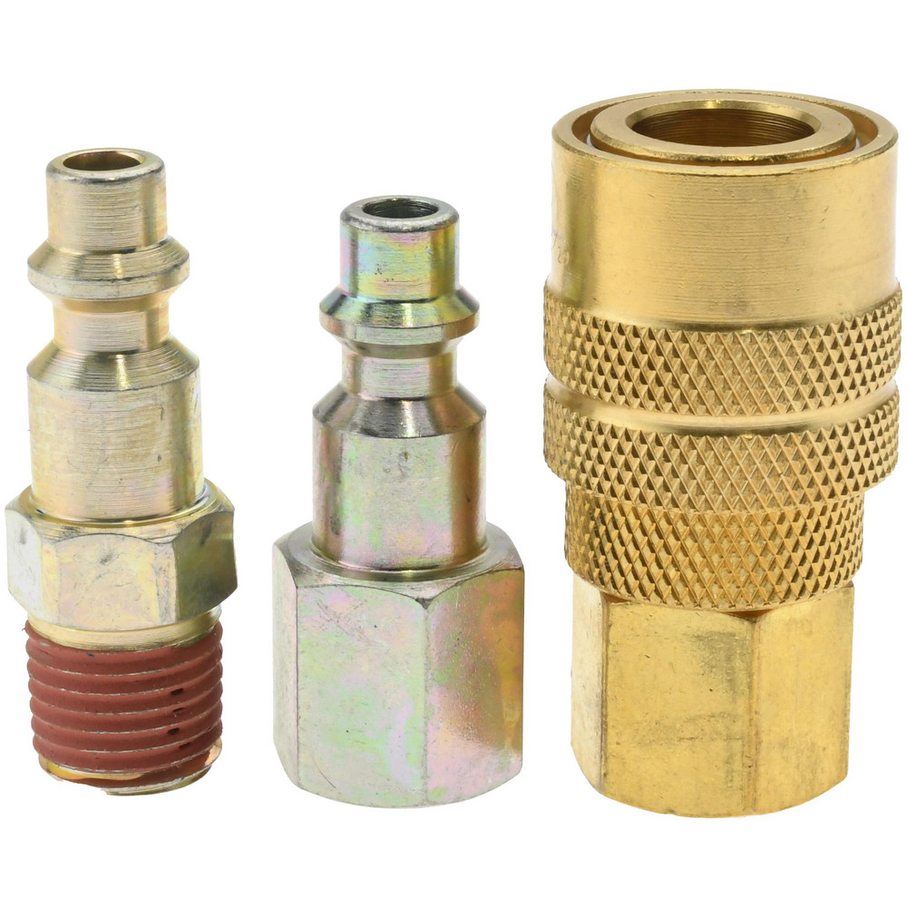 Legacy 14 Piece 1/4" Body 1/4 NPT 300 psi Steel/Aluminum Industrial Pneumatic Coupling Plug Set - A73458D