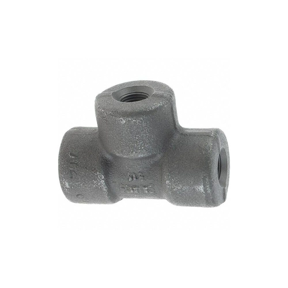 Anvil Black Pipe Fittings: Tee, 1/8", Threaded, Forged Carbon Steel - 0361119001