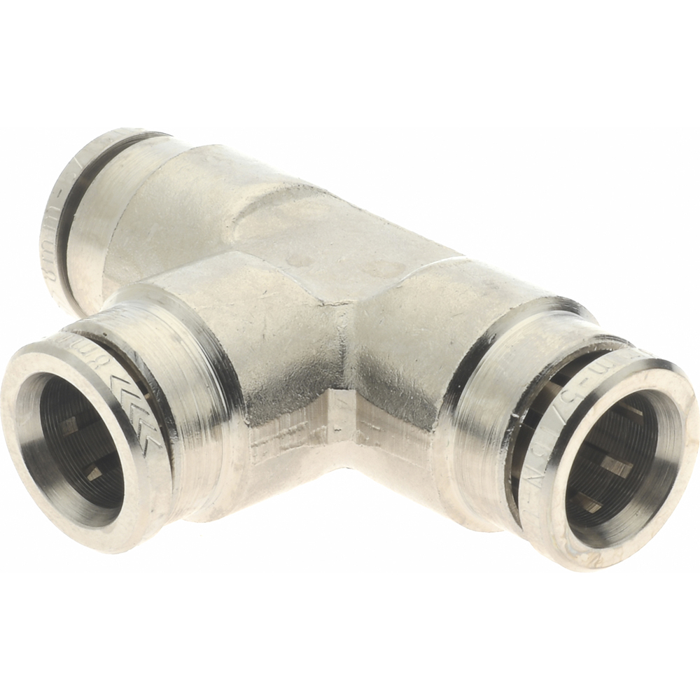 Norgren Push-to-Connect Tube x Tube Fitting: Tee Connector, 8.00 mm OD - 100600800