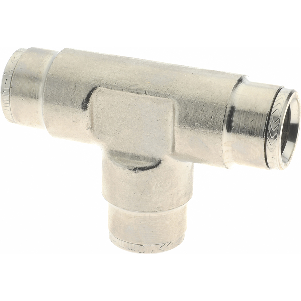Norgren Push-to-Connect Tube x Tube Fitting: Tee Connector, 8.00 mm OD - 100600800