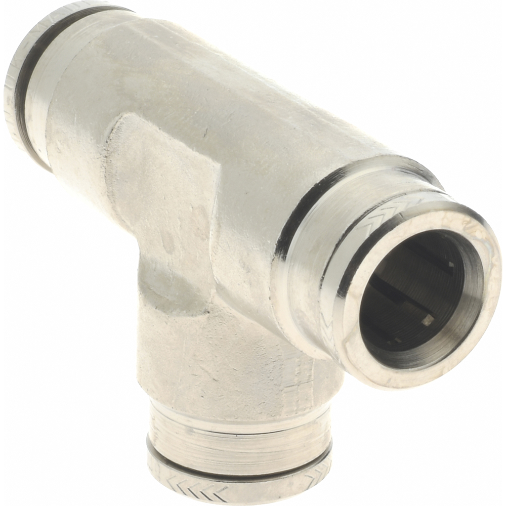 Norgren Push-to-Connect Tube x Tube Fitting: Tee Connector, 8.00 mm OD - 100600800