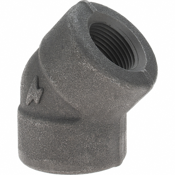 Anvil Black 45 deg Elbow: 1-1/2", Threaded - 0361111404
