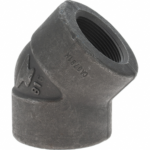 Anvil Black 45 deg Elbow: 1-1/2", Threaded - 0361111404