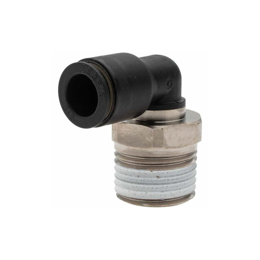 Parker Push-to-Connect Fitting: Male Elbow, NPT, 3/8" OD - KP23845