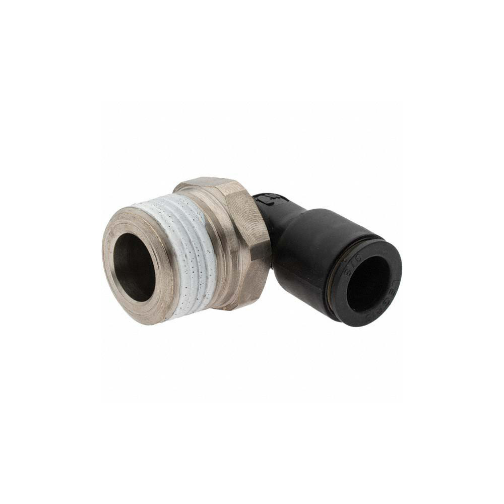 Parker Push-to-Connect Fitting: Male Elbow, NPT, 3/8" OD - KP23845
