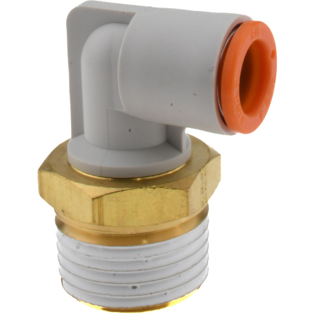 Parker Push-to-Connect Fitting: Male Elbow, NPT, 3/8" OD - KP23845