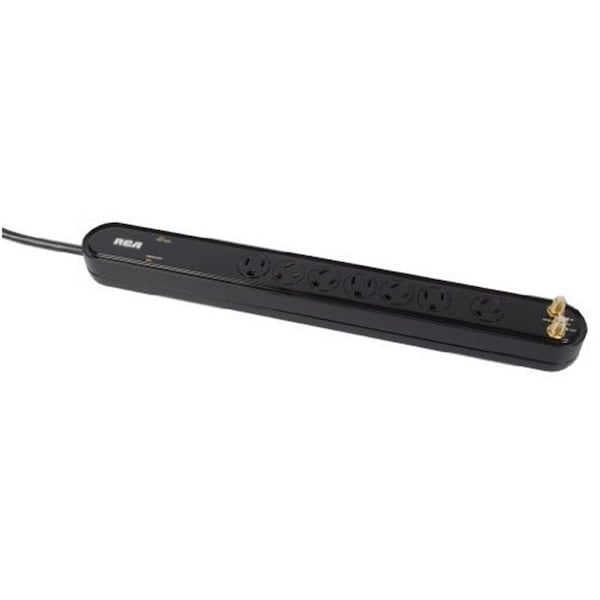Spark 7-Outlet Surge Protector with Coax Protection - Gloss black - SP3486794