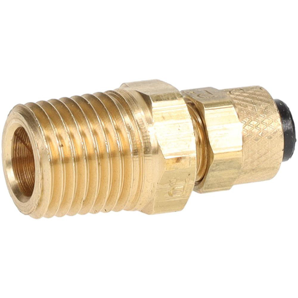 Parker Compression Tube Male Connector: 1/4-18, 1/4" Tube OD, Compression x MNPTF - 68P-4-4
