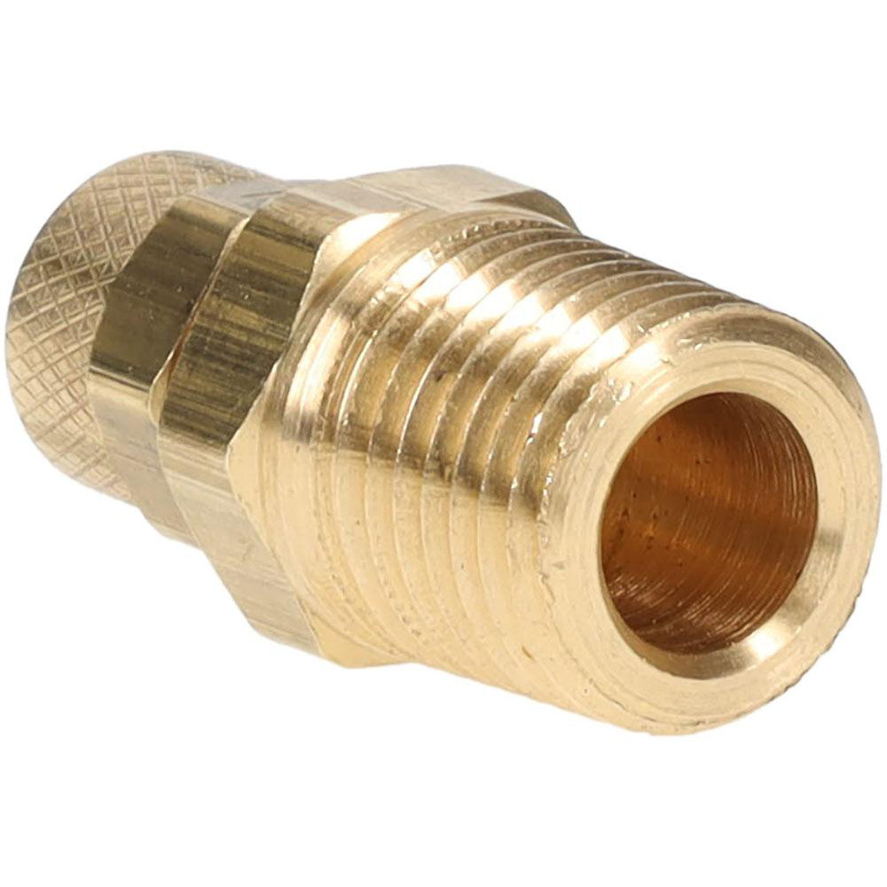 Parker Compression Tube Male Connector: 1/4-18, 1/4" Tube OD, Compression x MNPTF - 68P-4-4