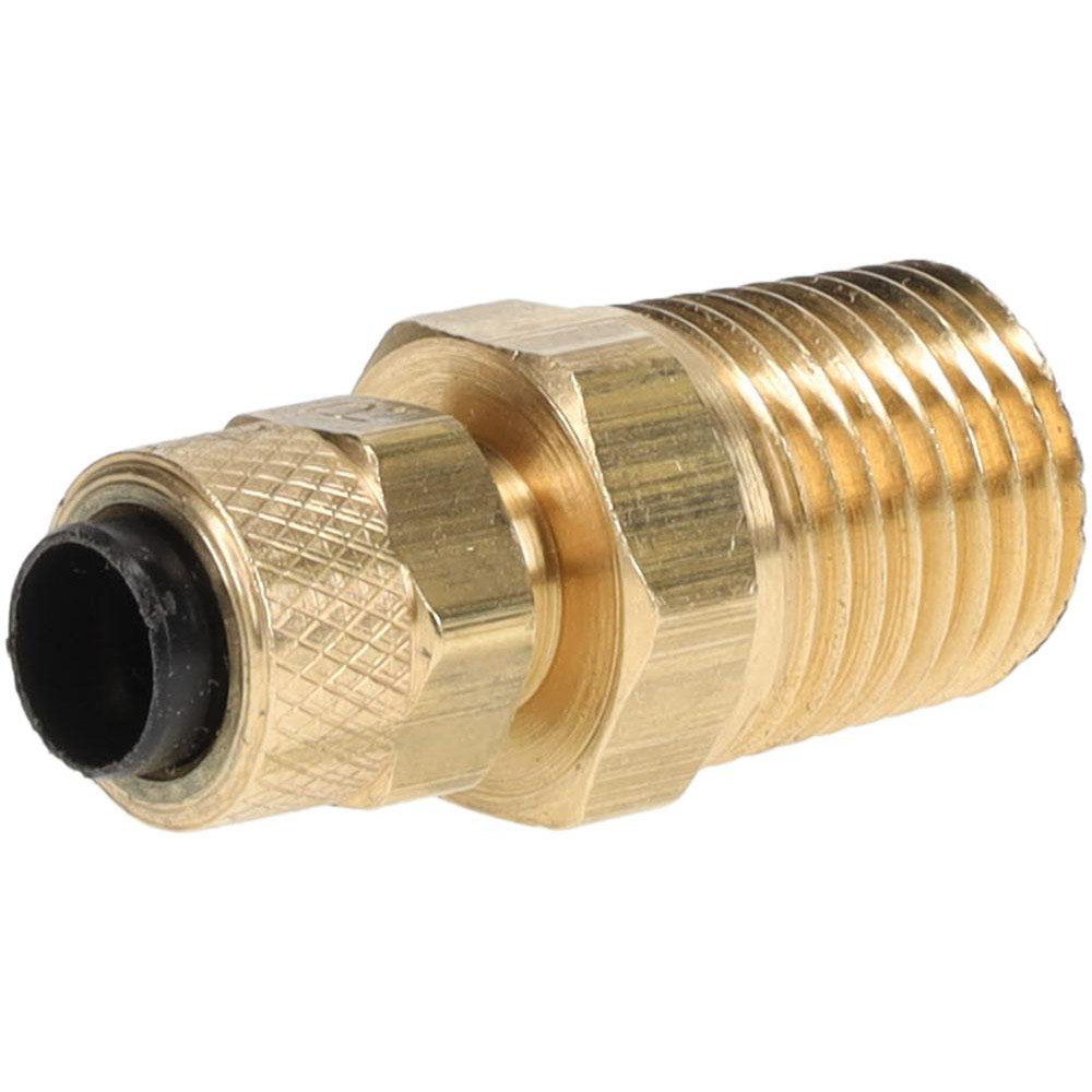 Parker Compression Tube Male Connector: 1/4-18, 1/4" Tube OD, Compression x MNPTF - 68P-4-4