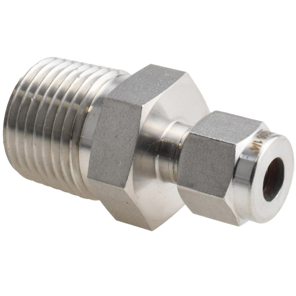 Ham-Let Compression Tube Connector: 1/4" Tube OD, Compression x MNPT - 3001998