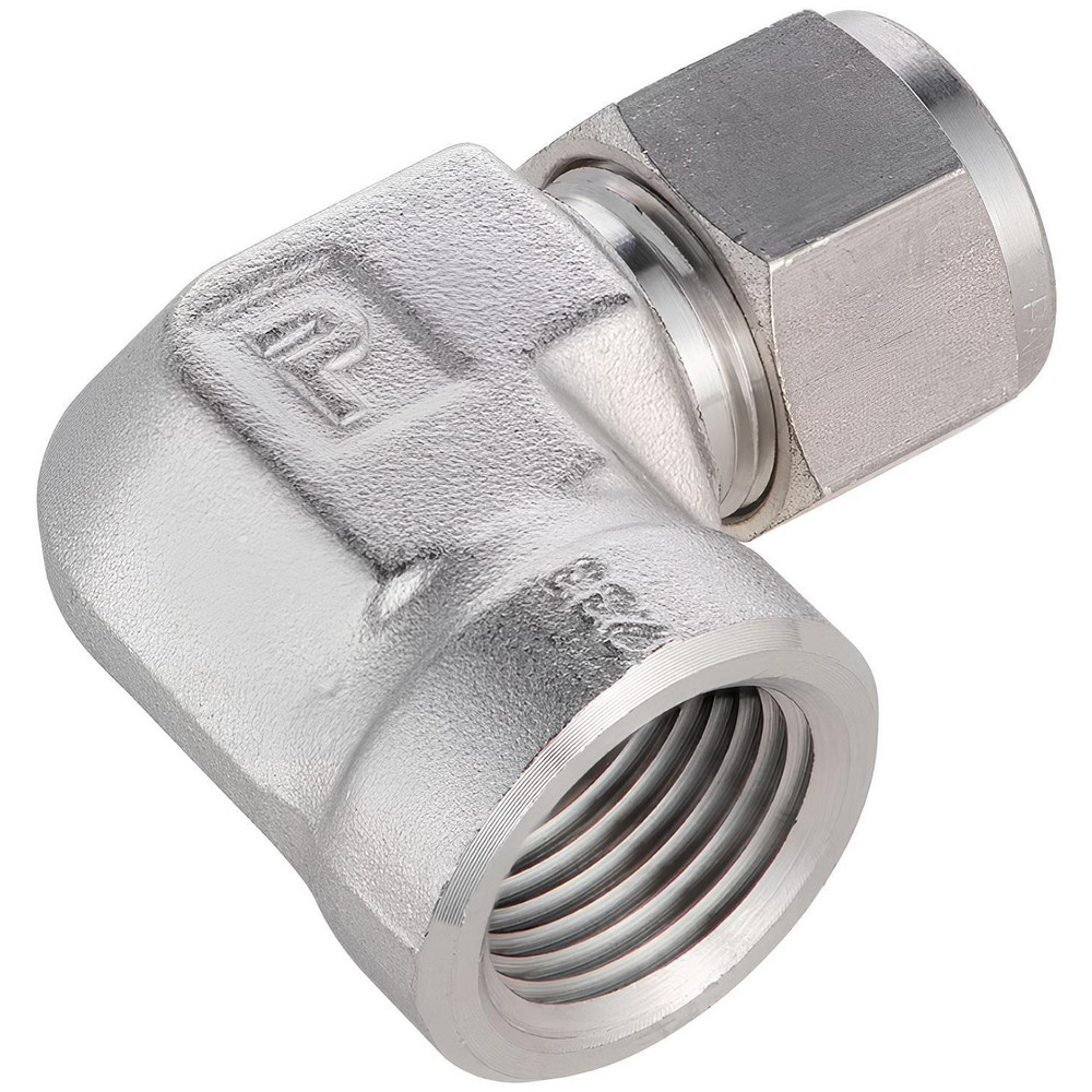 Parker Compression Tube Male Elbow: 3/8-18, 5/8" Tube OD, Compression x MNPT - 10MSEL6N-316