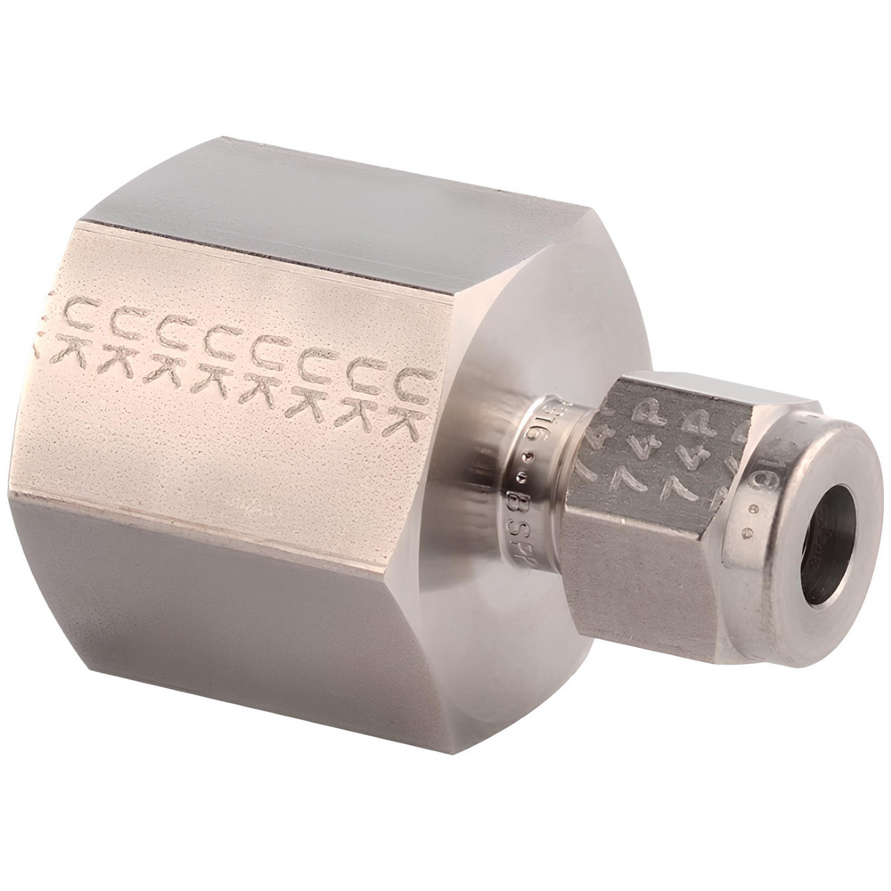 Parker Compression Tube Male Elbow: 3/8-18, 5/8" Tube OD, Compression x MNPT - 10MSEL6N-316