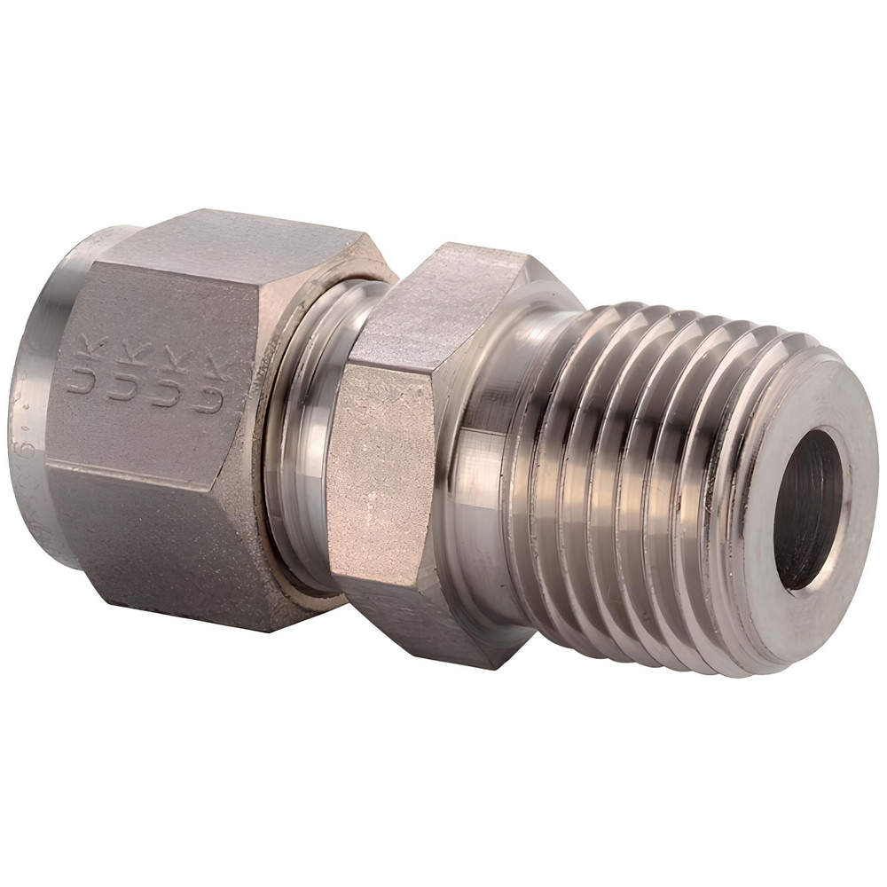 Parker Compression Tube Male Elbow: 3/8-18, 5/8" Tube OD, Compression x MNPT - 10MSEL6N-316